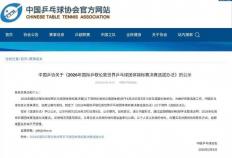 中国乒協(xié)公示倫(lún)敦世乒賽(sài)团体賽(sài)选拔(bá)办法(fǎ)